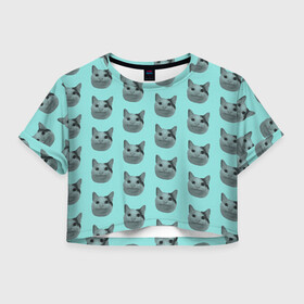 Женская футболка Crop-top 3D с принтом ШТОШ , 100% полиэстер | круглая горловина, длина футболки до линии талии, рукава с отворотами | кот | меме | прикол | штош | юмор