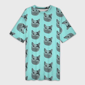 Платье-футболка 3D с принтом ШТОШ ,  |  | Тематика изображения на принте: кот | меме | прикол | штош | юмор