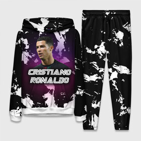 Женский костюм 3D (с толстовкой) с принтом Cristiano Ronaldo ,  |  | cristiano | cristiano ronaldo | ronaldo | криштиану роналду | криштиану роналду душ сантуш авейру | португалия | ювентус