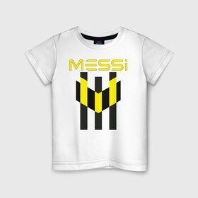 Детская футболка хлопок с принтом Желто-черный образ лого Messi , 100% хлопок | круглый вырез горловины, полуприлегающий силуэт, длина до линии бедер | argentina | barca | barcelona | fc barcelona | lionel messi | spain | sport | uefa | аргентина | барса | барселона | золотой мяч | игрок | испания | камп ноу | лео месси | лионель месси | мяч | спорт | тренер | уефа 