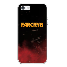 Чехол для iPhone 5/5S матовый с принтом Far Cry 6 , Силикон | Область печати: задняя сторона чехла, без боковых панелей | far cry 6 | дым | игра | лого | надпись | частицы