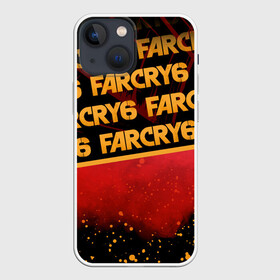 Чехол для iPhone 13 mini с принтом Far Cry 6 ,  |  | far cry 6 | дым | игра | капли | лого | надпись | частицы