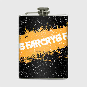 Фляга с принтом Far Cry 6 , металлический корпус | емкость 0,22 л, размер 125 х 94 мм. Виниловая наклейка запечатывается полностью | far cry 6 | игра | капли | лого | надпись | снег | частицы