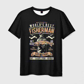 Мужская футболка 3D с принтом Размер Рыбака Имеет Значение , 100% полиэфир | прямой крой, круглый вырез горловины, длина до линии бедер | вылавливание рыбы | ловля рыбы | рыбак | рыбалка | рыбная ловля | рыболовство