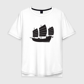 Мужская футболка хлопок Oversize с принтом Черный корабль , 100% хлопок | свободный крой, круглый ворот, “спинка” длиннее передней части | Тематика изображения на принте: sailboat | кораблик | корабль | лодка | парус | паруса | парусная лодка | тату | татуировка | черные