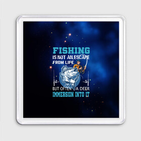 Магнит 55*55 с принтом FISHING PLANET Рыбалка , Пластик | Размер: 65*65 мм; Размер печати: 55*55 мм | fish | карп | лето | отдых | поклев | рыба | рыбалка | рыболов | спиннинг | удилище | удочка