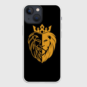 Чехол для iPhone 13 mini с принтом Король Лев ,  |  | golden lion | голова льва | король африки | король леса | лев | лев (корона на голове) | лев царь зверей | царь зверей