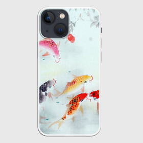 Чехол для iPhone 13 mini с принтом Японские карпы ,  |  | вода | ягоды | японские карпы