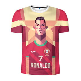 Мужская футболка 3D спортивная с принтом Криштиану Роналду , 100% полиэстер с улучшенными характеристиками | приталенный силуэт, круглая горловина, широкие плечи, сужается к линии бедра | cristiano ronaldo | fc portugal | криштиану роналду | сборная | фк португалия | футбол