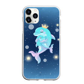 Чехол для iPhone 11 Pro Max матовый с принтом Два дельфина , Силикон |  | cute | dolphin | два дельфина | дельфин | дельфинами | милый | мир | подводный