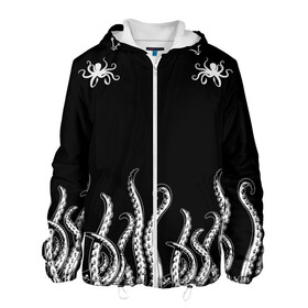 Мужская куртка 3D с принтом Octopus Щупальца , ткань верха — 100% полиэстер, подклад — флис | прямой крой, подол и капюшон оформлены резинкой с фиксаторами, два кармана без застежек по бокам, один большой потайной карман на груди. Карман на груди застегивается на липучку | animal | beast | kraken | ocean | octopus | sea | ship | water | вода | животные | звери | корабль | кракен | море | океан | осьминог | рыбы | щупальца