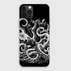 Чехол для iPhone 12 Pro Max с принтом Кракен Монстр , Силикон |  | animal | beast | kraken | monster | ocean | octopus | sea | ship | water | вода | животные | звери | корабль | кракен | монстр | море | океан | осьминог | рыбы | щупальца