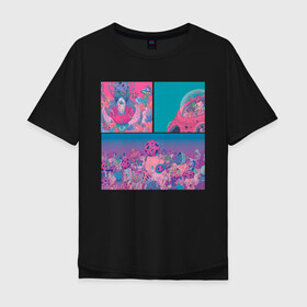 Мужская футболка хлопок Oversize с принтом The water world of psychedelic , 100% хлопок | свободный крой, круглый ворот, “спинка” длиннее передней части | abstraction | acid | colors | кислота | психоделика | цветной