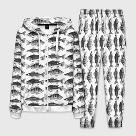 Мужской костюм 3D с принтом рыбки , 100% полиэстер | Манжеты и пояс оформлены тканевой резинкой, двухслойный капюшон со шнурком для регулировки, карманы спереди | ocean | sea | киты | море | морской принт | морской фон | океан | паттерн | рыбы | текстуры
