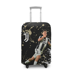 Чехол для чемодана 3D с принтом Juventus: Пауло Дибала. , 86% полиэфир, 14% спандекс | двустороннее нанесение принта, прорези для ручек и колес | cr7 | juve | juventus | paulo dybala | ronaldo | пауло дибала | роналдо | ювентус