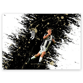 Поздравительная открытка с принтом Juventus Пауло Дибала , 100% бумага | плотность бумаги 280 г/м2, матовая, на обратной стороне линовка и место для марки
 | Тематика изображения на принте: cr7 | juve | juventus | paulo dybala | ronaldo | пауло дибала | роналдо | ювентус