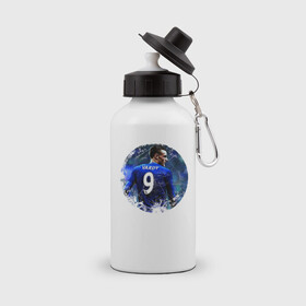 Бутылка спортивная с принтом Джейми Варди , металл | емкость — 500 мл, в комплекте две пластиковые крышки и карабин для крепления | джейми варди | популярные | футбол | футболист