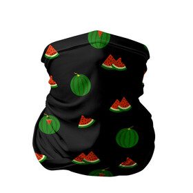 Бандана-труба 3D с принтом Арбуз на черном фоне , 100% полиэстер, ткань с особыми свойствами — Activecool | плотность 150‒180 г/м2; хорошо тянется, но сохраняет форму | food | pattern | red | ripe | round | seeds | slice | slices | small | summer | watermelon | whole | арбуз | горох | еда | красный | круглый | кусочки | летний | ломтик | мелкий | нарезанный | паттерн | пища | семечки | спелый | целый