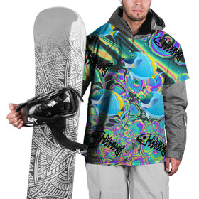 Накидка на куртку 3D с принтом Life cycle , 100% полиэстер |  | Тематика изображения на принте: acid | colors | fish | life | ocean | море | океан | рыба