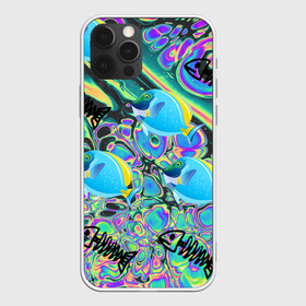 Чехол для iPhone 12 Pro с принтом Life cycle , силикон | область печати: задняя сторона чехла, без боковых панелей | acid | colors | fish | life | ocean | море | океан | рыба