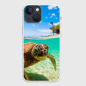 Чехол для iPhone 13 mini с принтом Морская черепашка ,  |  | отдых | пляж | черепашка под водой
