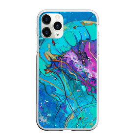 Чехол для iPhone 11 Pro матовый с принтом Красочная медуза , Силикон |  | красочная медуза | медуза | медуза в море