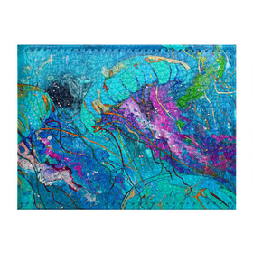 Обложка для студенческого билета с принтом Красочная медуза , натуральная кожа | Размер: 11*8 см; Печать на всей внешней стороне | красочная медуза | медуза | медуза в море
