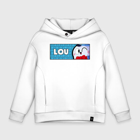 Детское худи Oversize хлопок с принтом LOU (ПЛАШКА) , френч-терри — 70% хлопок, 30% полиэстер. Мягкий теплый начес внутри —100% хлопок | боковые карманы, эластичные манжеты и нижняя кромка, капюшон на магнитной кнопке | android | brawl | brawl stars | clash | game | lou | stars | андроид | игра | мобильные игры