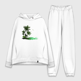 Женский костюм хлопок Oversize с принтом Сёрфинг ,  |  | beach | ocean | palm trees | sea | summer | sun | sunset | vacation | закат | лето | море | океан | отдых | отпуск | пальмы | песок | пляж | сёрфинг | солнце