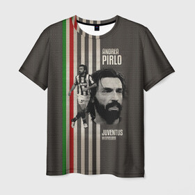 Мужская футболка 3D с принтом Andrea Pirlo , 100% полиэфир | прямой крой, круглый вырез горловины, длина до линии бедер | andrea pirlo | football | juventus | pirlo | vdkarsvet | андреа пирло | пирло | футбол | ювентус