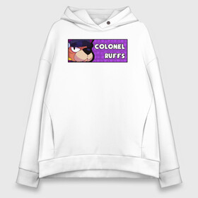 Женское худи Oversize хлопок с принтом COLONEL RUFFS (ПЛАШКА) , френч-терри — 70% хлопок, 30% полиэстер. Мягкий теплый начес внутри —100% хлопок | боковые карманы, эластичные манжеты и нижняя кромка, капюшон на магнитной кнопке | android | brawl | brawl stars | clash | colonel | game | reffs | stars | андроид | игра | мобильные игры | руффс