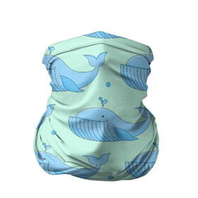 Бандана-труба 3D с принтом Киты , 100% полиэстер, ткань с особыми свойствами — Activecool | плотность 150‒180 г/м2; хорошо тянется, но сохраняет форму | whale | кит | киты | море | океан | паттерн