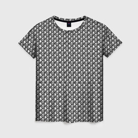 Женская футболка 3D с принтом Metal Scales , 100% полиэфир ( синтетическое хлопкоподобное полотно) | прямой крой, круглый вырез горловины, длина до линии бедер | armor | chainmail | knight | metal | scales