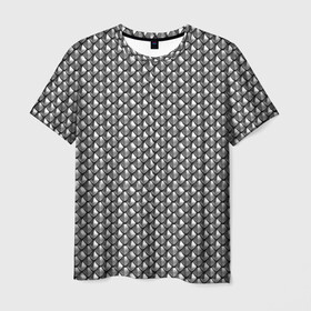 Мужская футболка 3D с принтом Metal Scales , 100% полиэфир | прямой крой, круглый вырез горловины, длина до линии бедер | armor | chainmail | knight | metal | scales