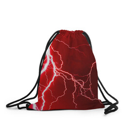 Рюкзак-мешок 3D с принтом Red Lightning , 100% полиэстер | плотность ткани — 200 г/м2, размер — 35 х 45 см; лямки — толстые шнурки, застежка на шнуровке, без карманов и подкладки | energy | fire | lightning | storm | thunder