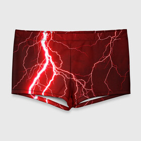Мужские купальные плавки 3D с принтом Red Lightning , Полиэстер 85%, Спандекс 15% |  | Тематика изображения на принте: energy | fire | lightning | storm | thunder