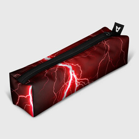 Пенал школьный 3D с принтом Red Lightning , 100% полиэстер | плотная ткань, застежка на молнии | energy | fire | lightning | storm | thunder
