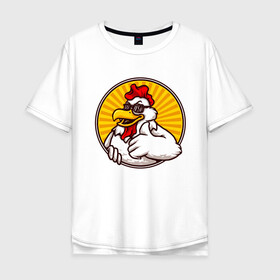 Мужская футболка хлопок Oversize с принтом Курито , 100% хлопок | свободный крой, круглый ворот, “спинка” длиннее передней части | животные | курица | куры | птицы | цыпленок