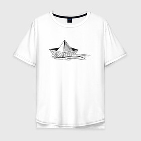 Мужская футболка хлопок Oversize с принтом БУМАЖНЫЙ КОРАБЛИК | PAPER BOAT (Z) , 100% хлопок | свободный крой, круглый ворот, “спинка” длиннее передней части | Тематика изображения на принте: origami | paper boat | ship | ships | бумага | кораблик | кораблики | кораблики на белом | корабль | мореход | одинокая лодка | оригами | самоделка | судно | яхта