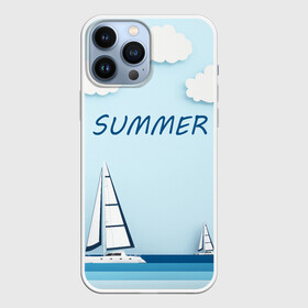 Чехол для iPhone 13 Pro Max с принтом ПАРУСНИКИ | SUMMER (Z) ,  |  | ship | ships | summer | кораблик | кораблики | корабль | летняя | лето | лодочка | мореход | одинокая лодка | парусник | судно | яхта | яхты