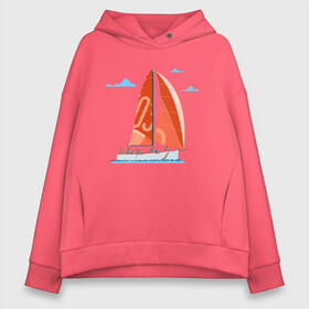 Женское худи Oversize хлопок с принтом КРАСНЫЙ ПАРУСНИК | RED SAILBOAT (Z) , френч-терри — 70% хлопок, 30% полиэстер. Мягкий теплый начес внутри —100% хлопок | боковые карманы, эластичные манжеты и нижняя кромка, капюшон на магнитной кнопке | Тематика изображения на принте: boat | sailboat | ship | ships | кораблик | кораблики | корабль | красный парус | лодка | лодочка | лодочка на белом | мореход | одинокая лодка | парус | парусник | судно | яхта | яхты