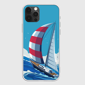 Чехол для iPhone 12 Pro Max с принтом ПАРУСНИК В МОРЕ | ЛЮБЛЮ МОРЕ (Z) , Силикон |  | boat | sailboat | ship | ships | в море | кораблик | кораблики | корабль | красный парус | лодка | лодочка на синем | люблю море | море | мореход | одинокая лодка | океан | оригами | парус | парусник | судно | яхта