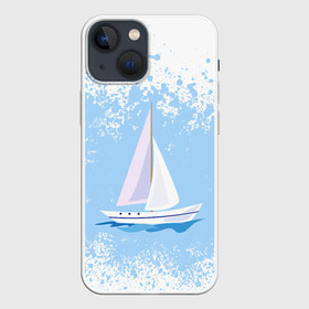 Чехол для iPhone 13 mini с принтом ОДИНОКАЯ ЛОДКА | SAILBOAT (Z) ,  |  | boat | sailboat | ship | ships | бумага | кораблик | кораблики | корабль | красный парус | лодка | лодочка на белом | мореход | одинокая лодка | оригами | парус | парусник | судно | яхта