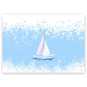Поздравительная открытка с принтом ОДИНОКАЯ ЛОДКА | SAILBOAT (Z) , 100% бумага | плотность бумаги 280 г/м2, матовая, на обратной стороне линовка и место для марки
 | boat | sailboat | ship | ships | бумага | кораблик | кораблики | корабль | красный парус | лодка | лодочка на белом | мореход | одинокая лодка | оригами | парус | парусник | судно | яхта