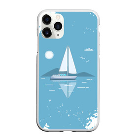 Чехол для iPhone 11 Pro матовый с принтом ОДИНОКИЙ ПАРУСНИК | SAILBOAT (Z) , Силикон |  | boat | sailboat | ship | ships | бумага | кораблик | кораблики | корабль | красный парус | лодка | лодочка на белом | мореход | одинокая лодка | оригами | парус | парусник | судно | яхта