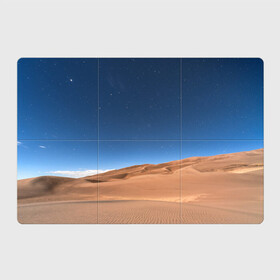Магнитный плакат 3Х2 с принтом Пустыня , Полимерный материал с магнитным слоем | 6 деталей размером 9*9 см | дюна | дюны | звёзды | небеса | небо | пейзаж | пейзажи | песок | песчаный | пустыни | пустыня