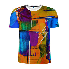 Мужская футболка 3D спортивная с принтом Modern Art , 100% полиэстер с улучшенными характеристиками | приталенный силуэт, круглая горловина, широкие плечи, сужается к линии бедра | abstraction | art | canvas | modern | paints