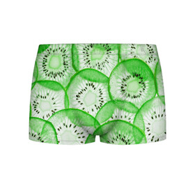 Мужские трусы 3D с принтом Green Kiwi , 50% хлопок, 50% полиэстер | классическая посадка, на поясе мягкая тканевая резинка | fresh | fruits | green | kiwi | киви