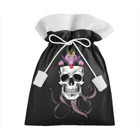 Подарочный 3D мешок с принтом Octo-Queen , 100% полиэстер | Размер: 29*39 см | abyss | crown | depth | ocean | octopus | queen | sea | shell | skull | water | вода | глубина | королева | корона | море | океан | осьминог | пучина | ракушка | череп