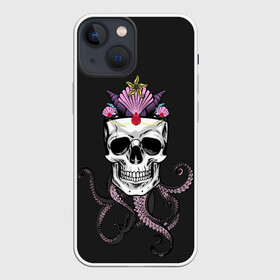 Чехол для iPhone 13 mini с принтом Octo Queen ,  |  | abyss | crown | depth | ocean | octopus | queen | sea | shell | skull | water | вода | глубина | королева | корона | море | океан | осьминог | пучина | ракушка | череп